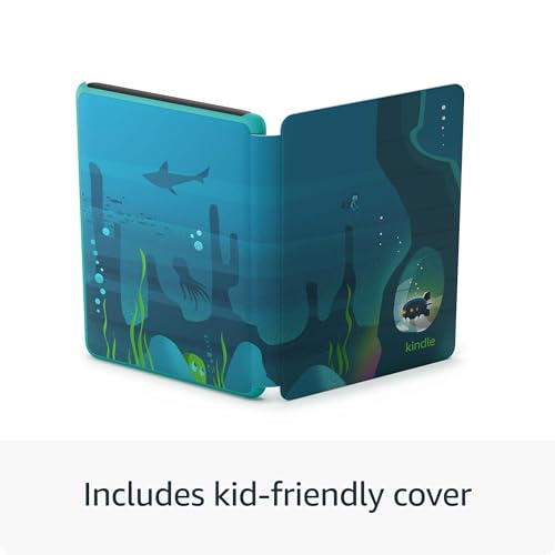 New Amazon Kindle Kids (16 GB) - If it breaks, we will replace it, includes ad-free books and cover, with glare-free display, faster page turns - Ocean Explorer