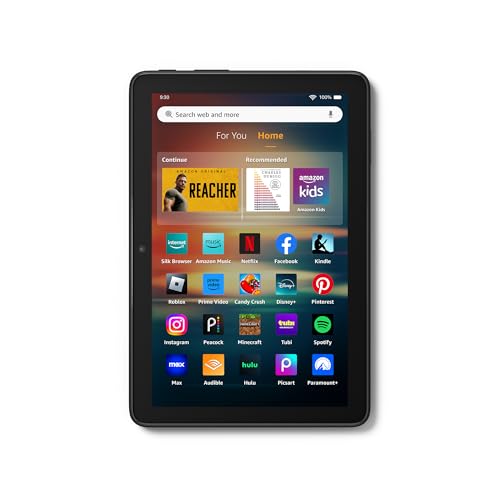 New Amazon Fire HD 8 tablet, 8” HD Display, 3GB memory, 32GB, designed for portable entertainment, Black, (2024 release)