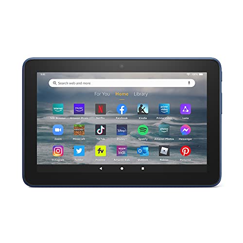 Amazon Fire 7 tablet (newest model) 7” display, read and watch, under $60 with 10-hour battery life, 16 GB, Denim