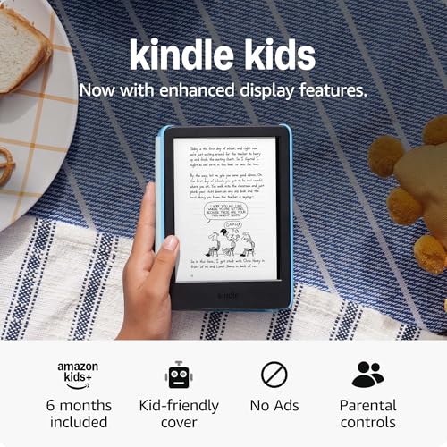 New Amazon Kindle Kids (16 GB) - If it breaks, we will replace it, includes ad-free books and cover, with glare-free display, faster page turns - Ocean Explorer