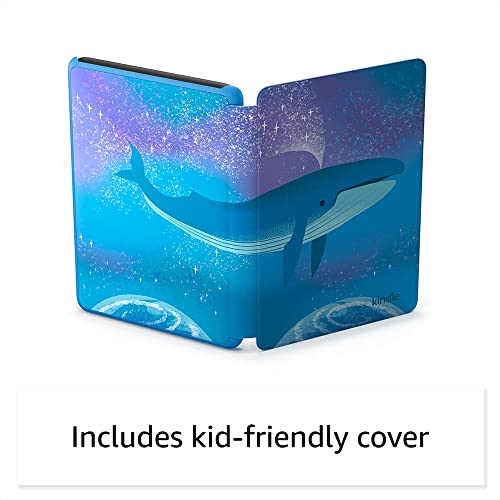 Kindle Kids (2022 release) – If it breaks, we will replace it, includes ad-free books, cover and adjustable light - Space Whale